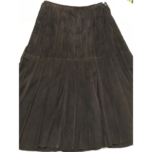 Lafayette 148 New York Women's Skirt Brown Suede Size 8